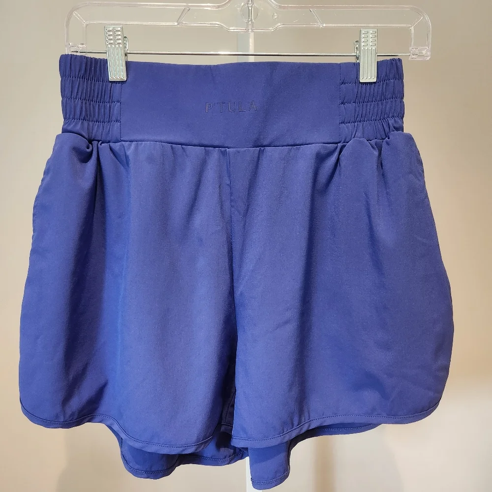 P'TULA Flow Running Shorts Persian Blue Sz Medium - Picture 2 of 10